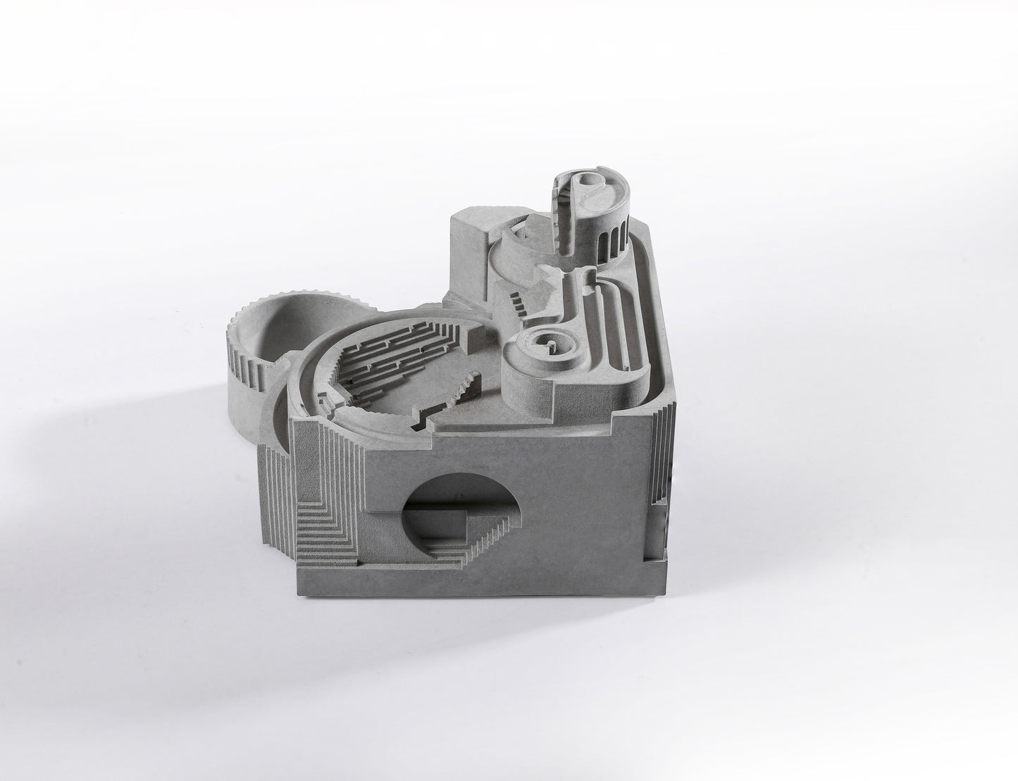 Gambol - Brutalist Concrete Marble Run Sculpture Fidget Toys Concrete Gift for Architect