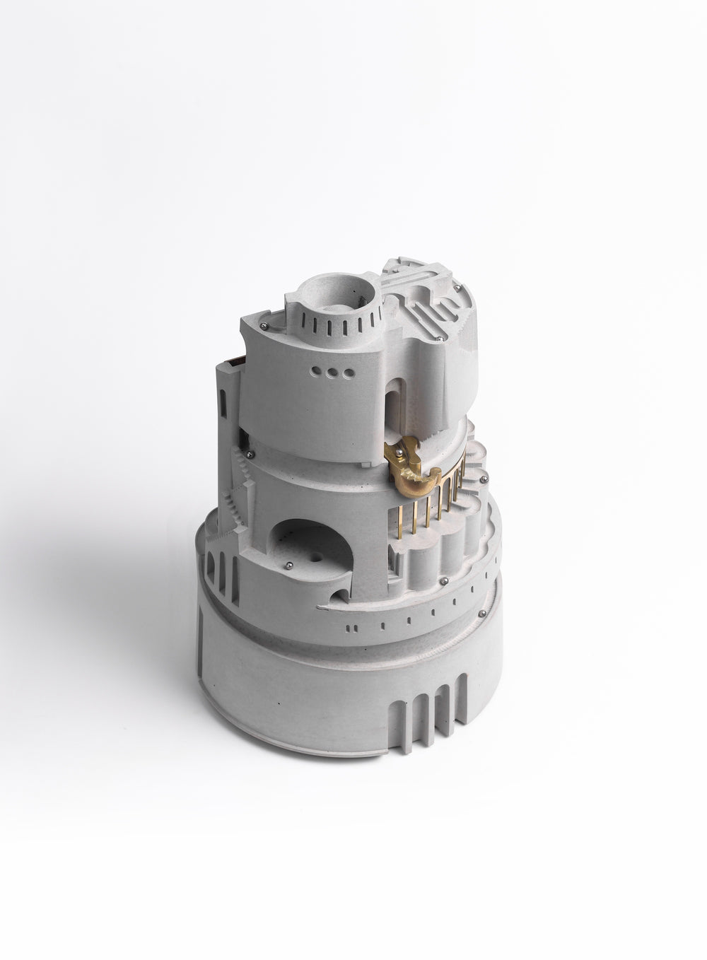 Fable – Two Paths One Journey 360° Architectural Kinetic Sculpture in Concrete and Brass for Architects and Creators