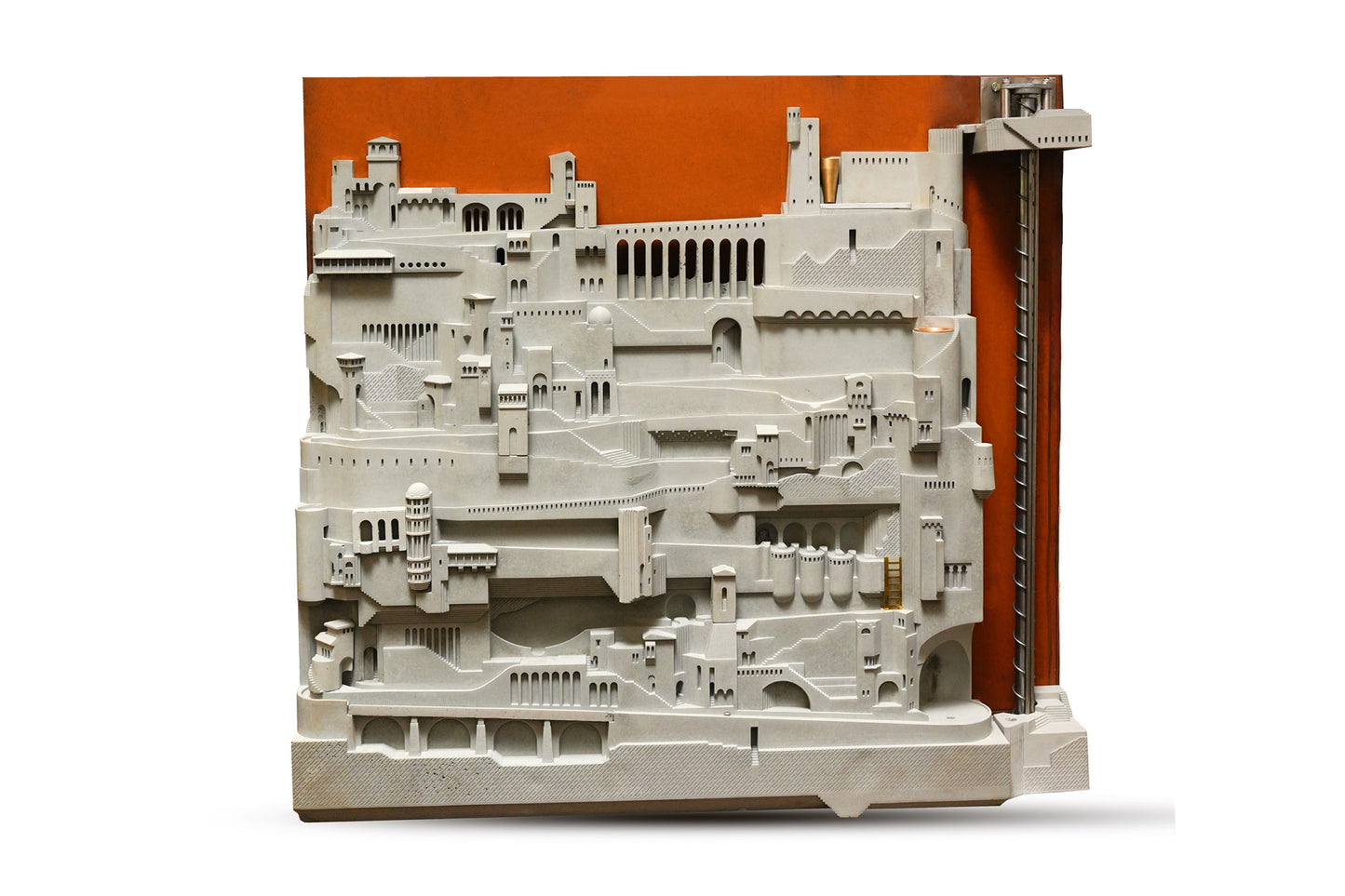 Amalfi – Continuous Loop Wall-Mounted Architectural Kinetic Sculpture in Concrete and Brass for Designers and Creators