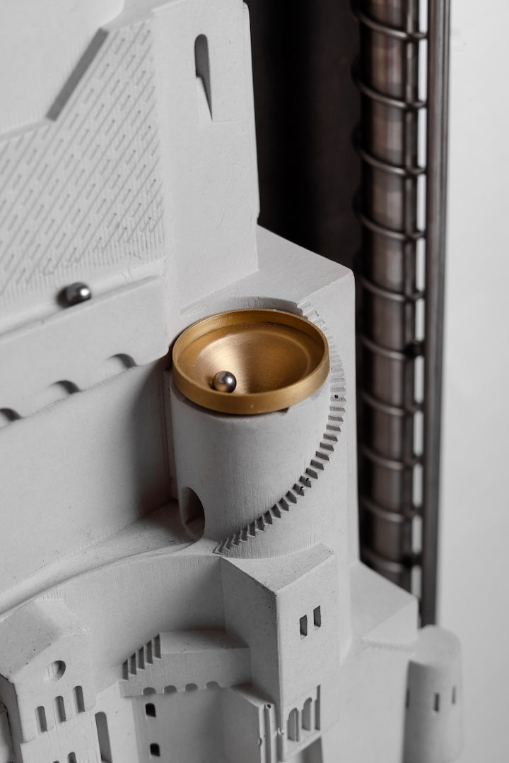 
                  
                    Amalfi – Continuous Loop Wall-Mounted Architectural Kinetic Sculpture in Concrete and Brass for Designers and Creators
                  
                