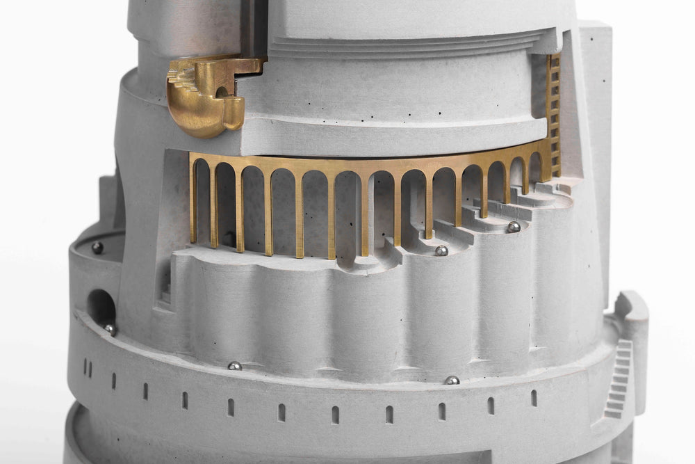 
                  
                    Fable – Two Paths One Journey 360° Architectural Kinetic Sculpture in Concrete and Brass for Architects and Creators
                  
                