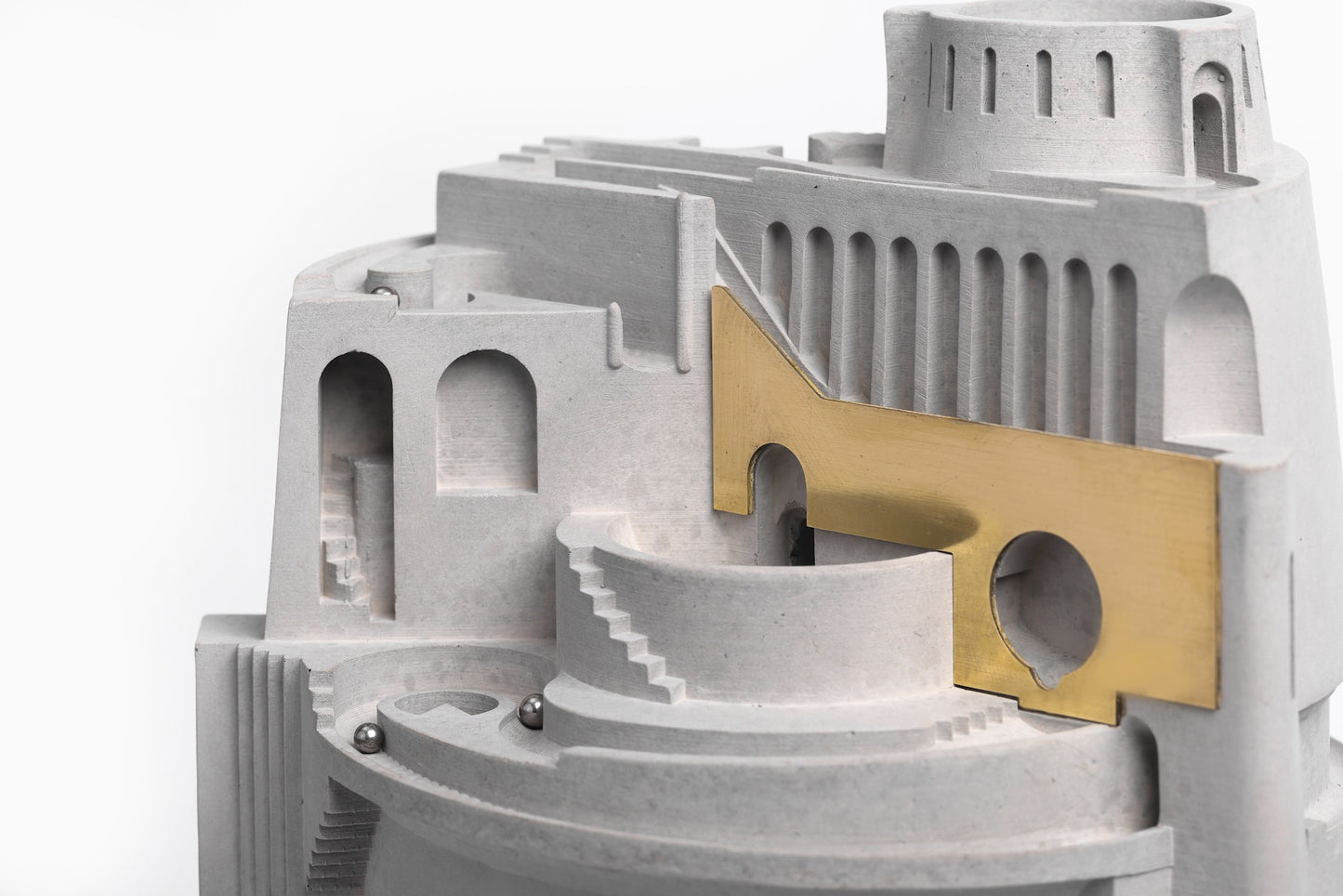 
                  
                    Fable – Two Paths One Journey 360° Architectural Kinetic Sculpture in Concrete and Brass for Architects and Creators
                  
                