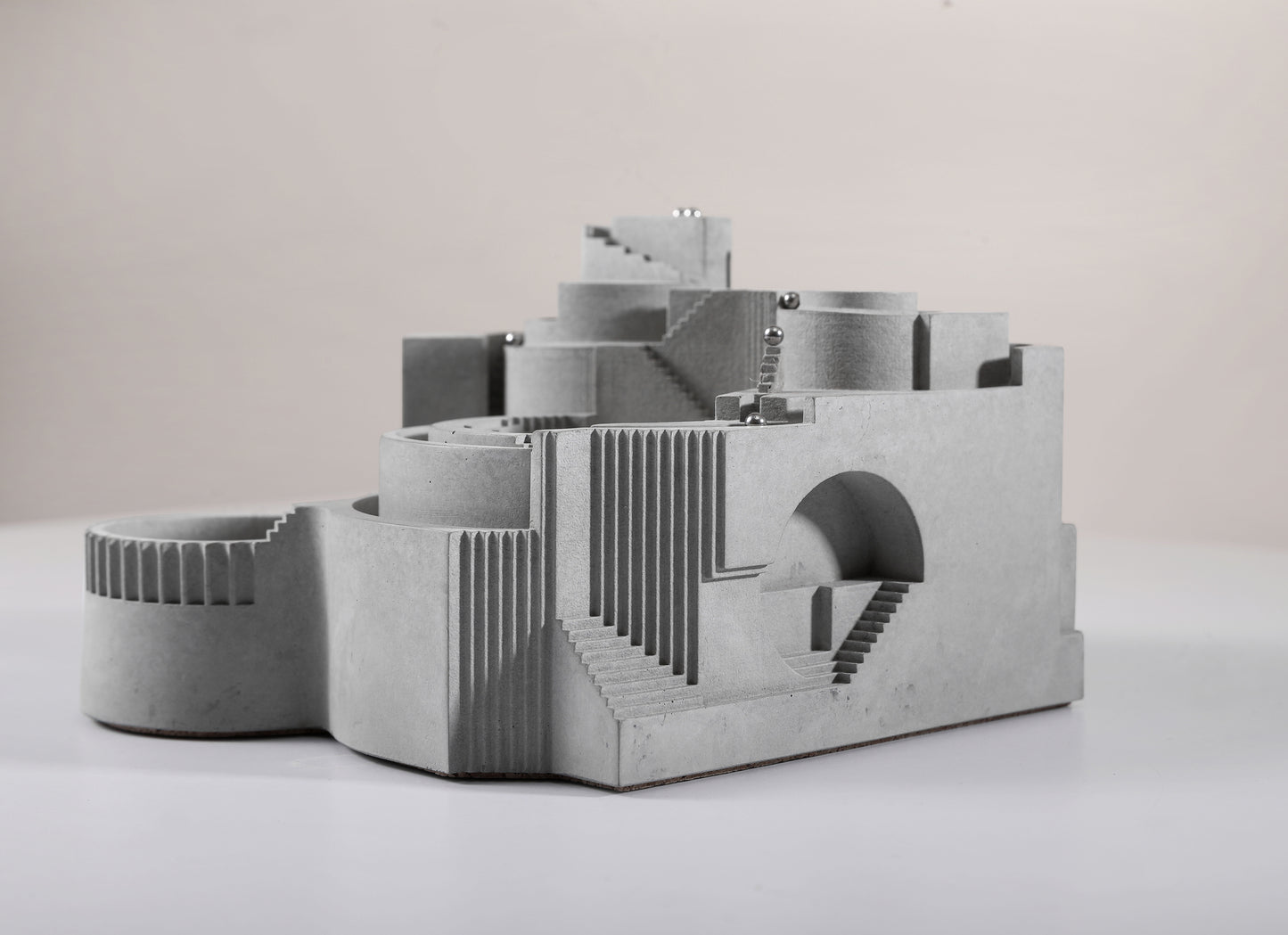 
                  
                    Gambol - Brutalist Concrete Marble Run Sculpture Fidget Toys Concrete Gift for Architect
                  
                