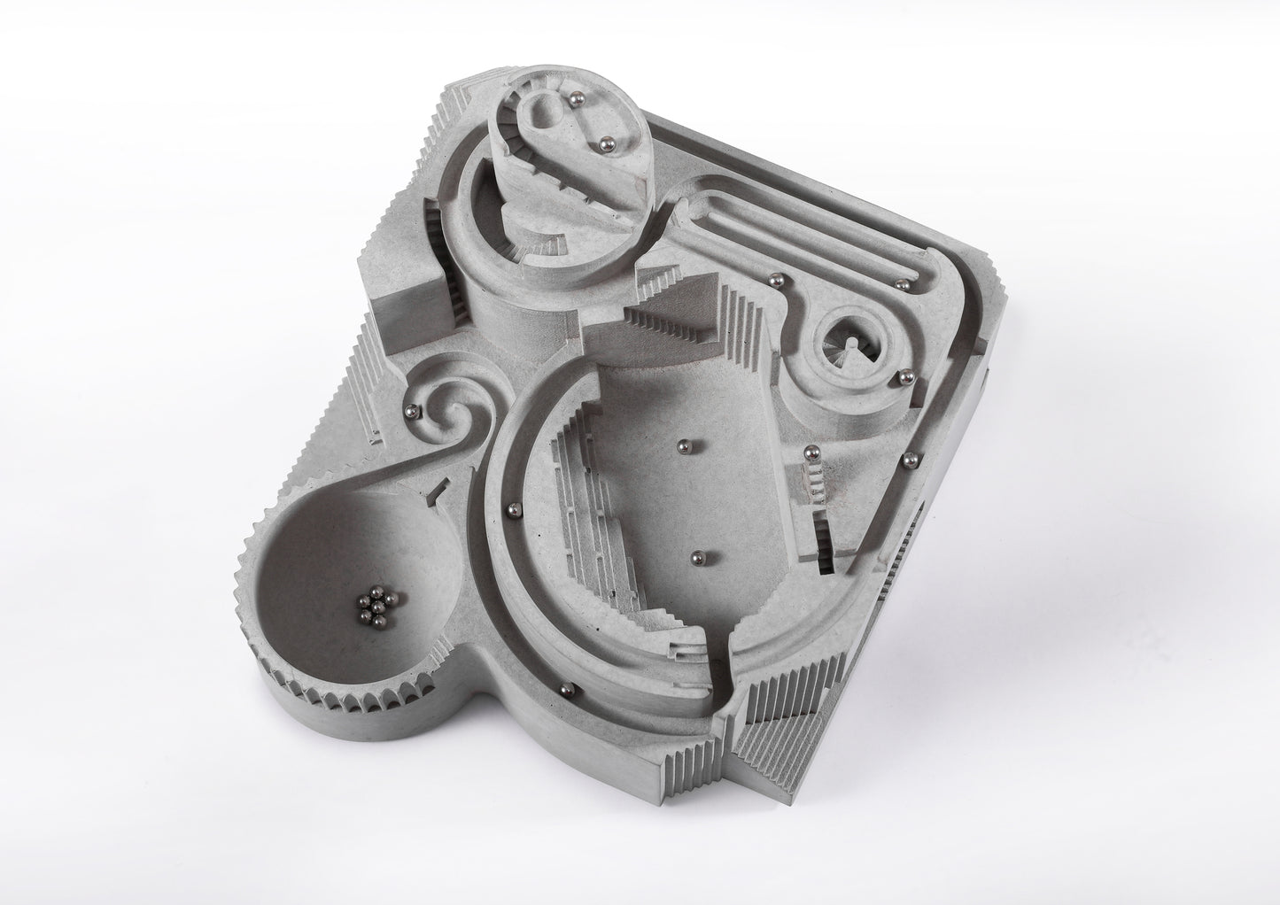 
                  
                    Gambol - Brutalist Concrete Marble Run Sculpture Fidget Toys Concrete Gift for Architect
                  
                